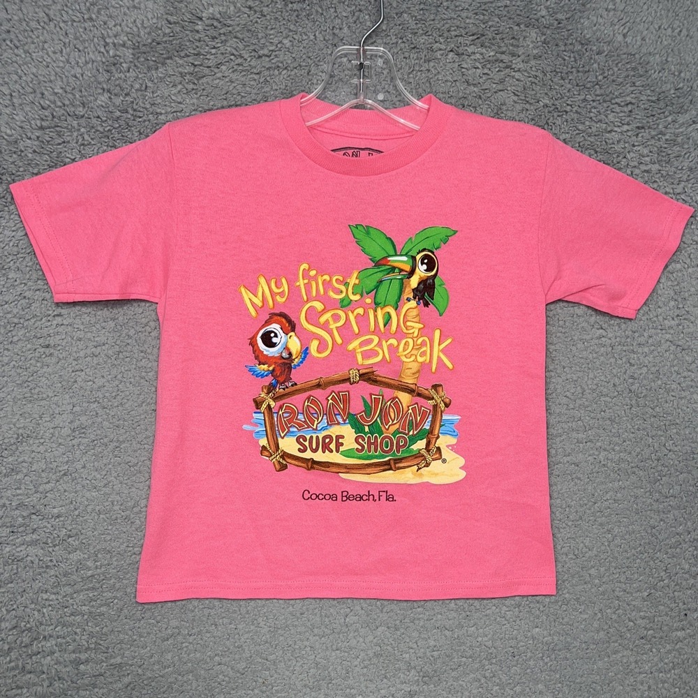 Ron Jon Surf Shop T Shirt Youth Sz 5T My First Spring Break Pink Cocoa Beach Tee